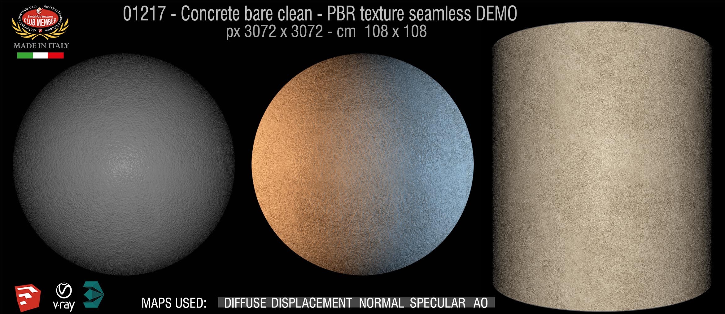 01217 Concrete bare clean-PBR texture seamless DEMO