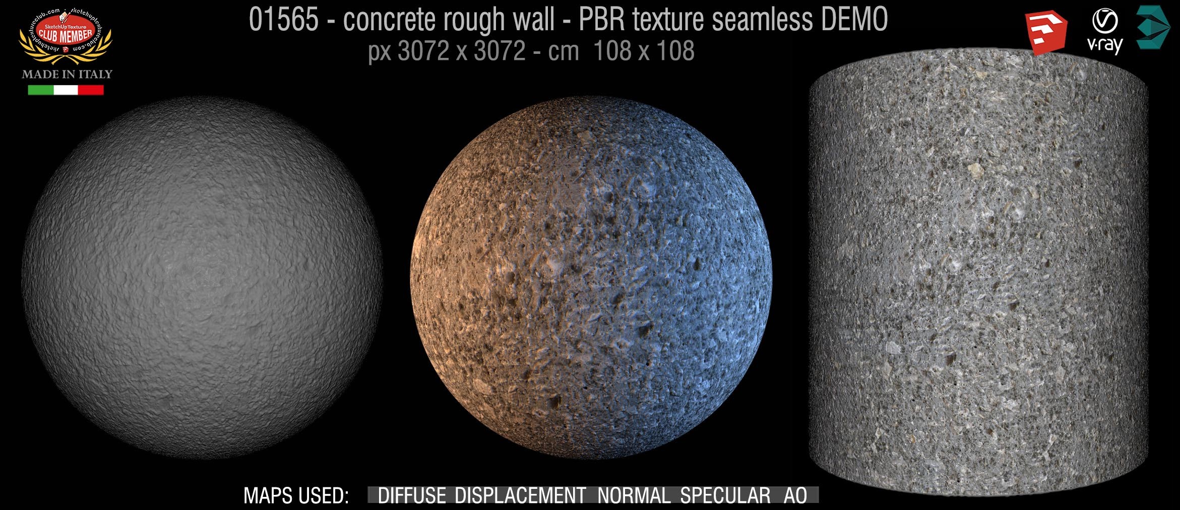 01565 concrete rough wall PBR texture seamless DEMO