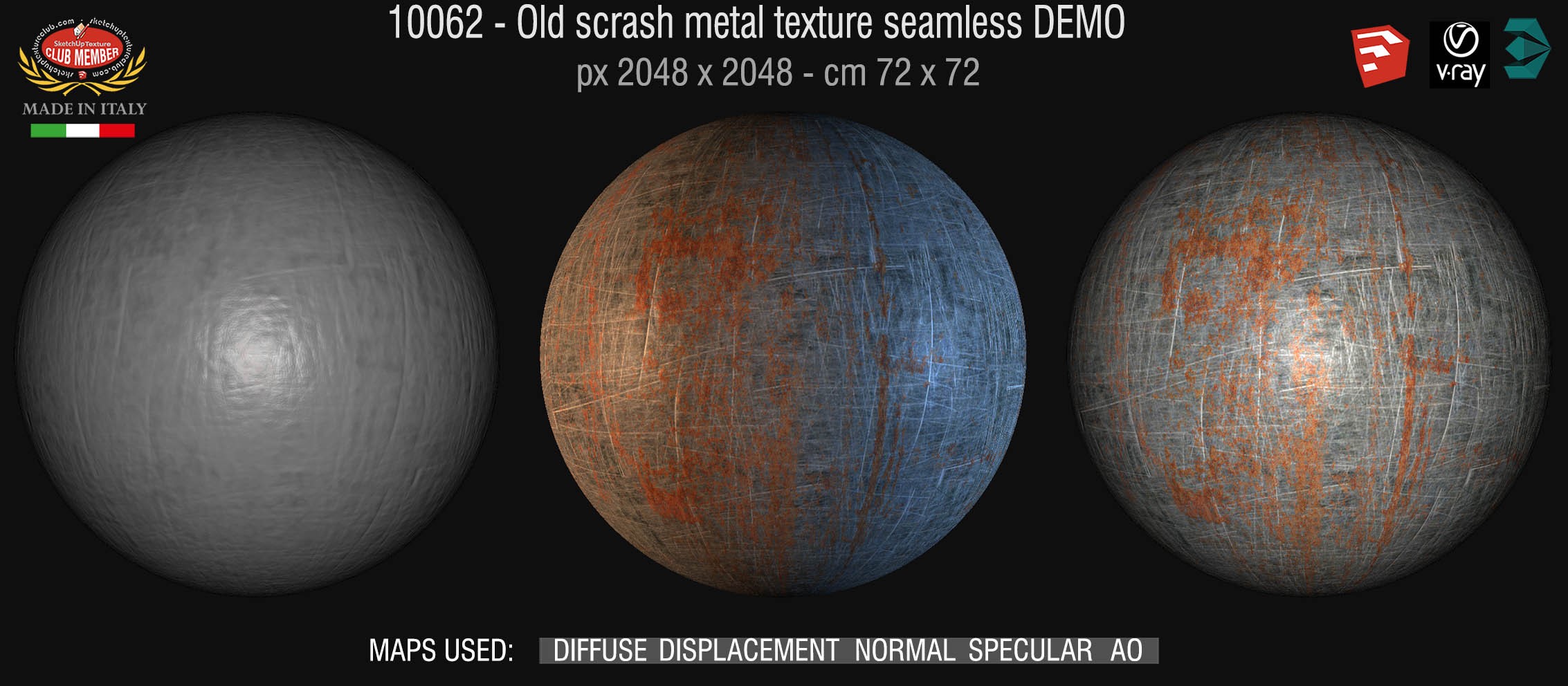 10062 HR Old scrash metal texture seamless + maps DEMO