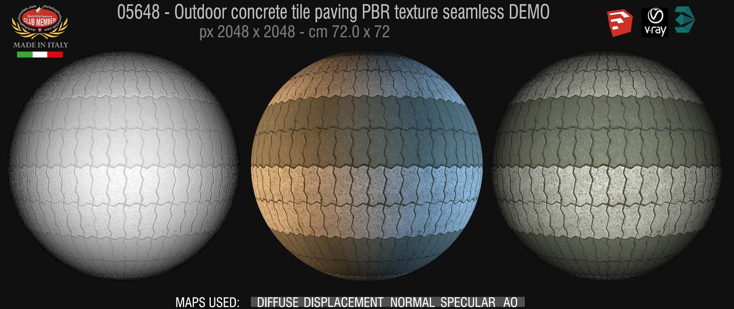 05649  Paving outdoor concrete regular block PBR texture seamless DEMO