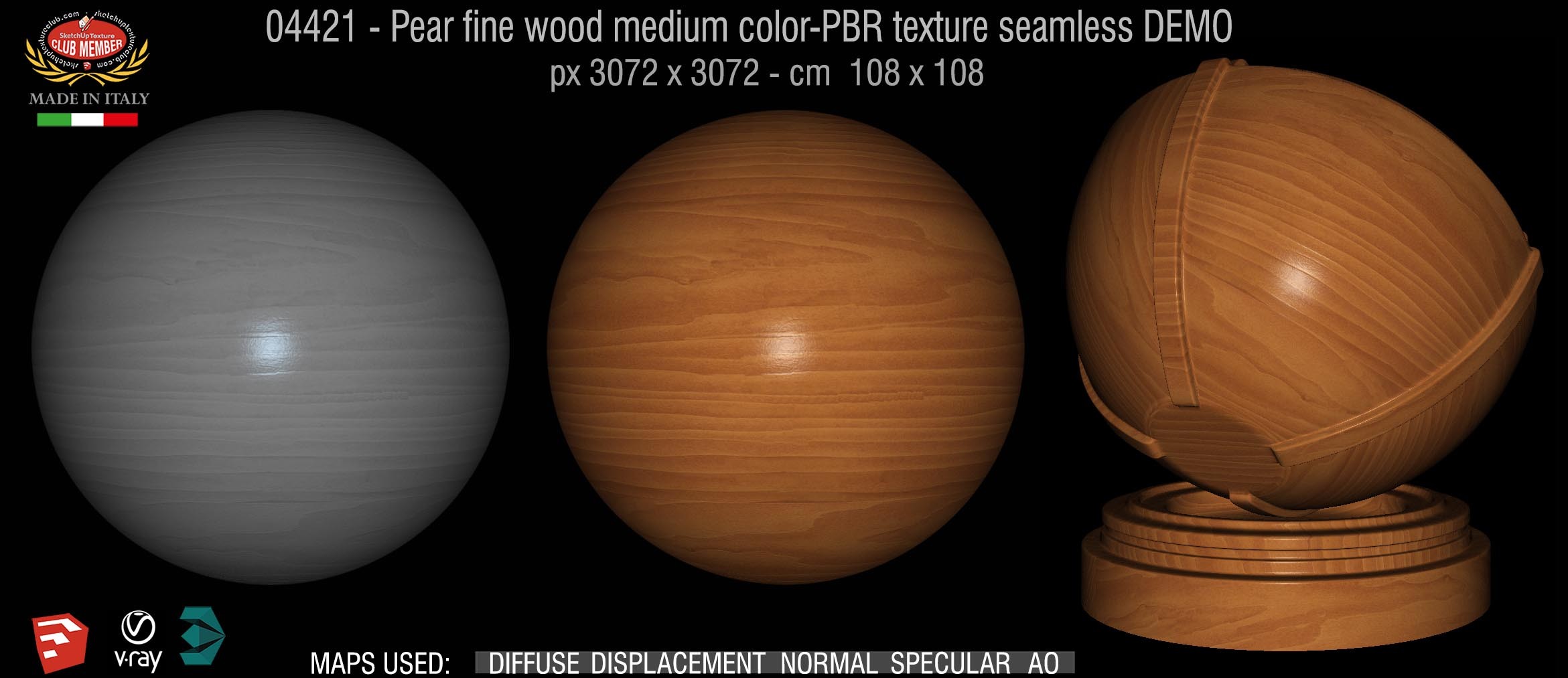 04421 Pear fine wood medium color-PBR texture seamless DEMO