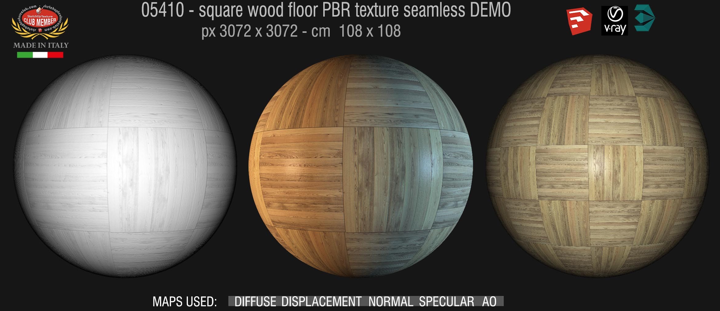 05410 square wood floor PBR texture seamless DEMO