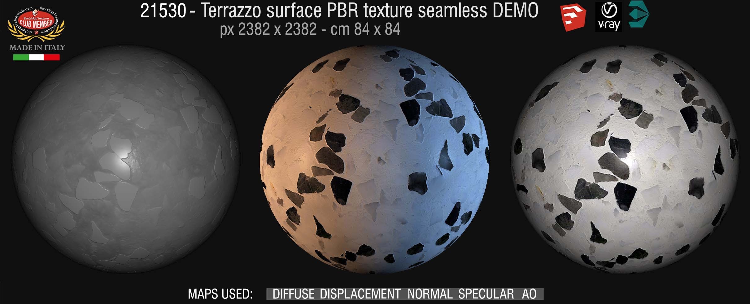 21530 Terrazzo surface PBR texture seamless DEMO