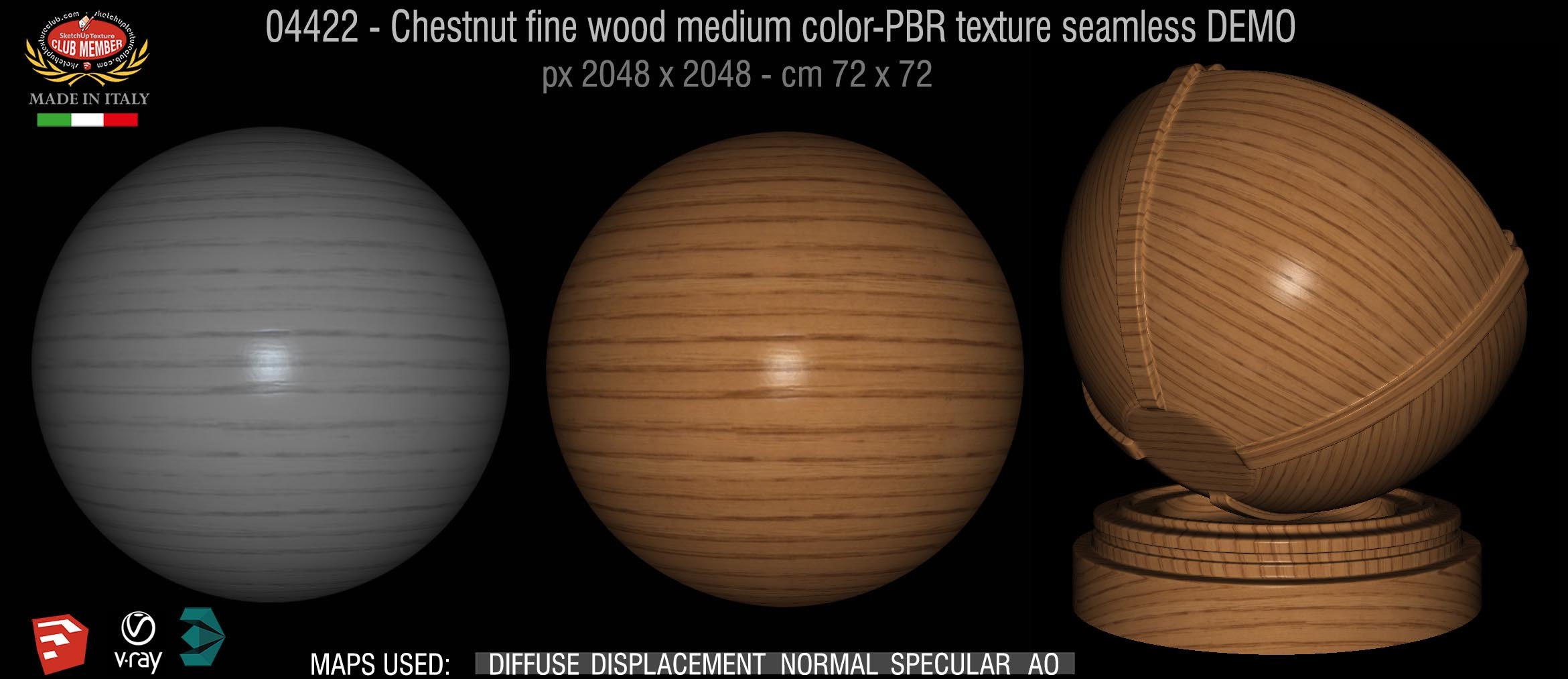 04422 Chestnut fine wood medium color-PBR texture seamless DEMO