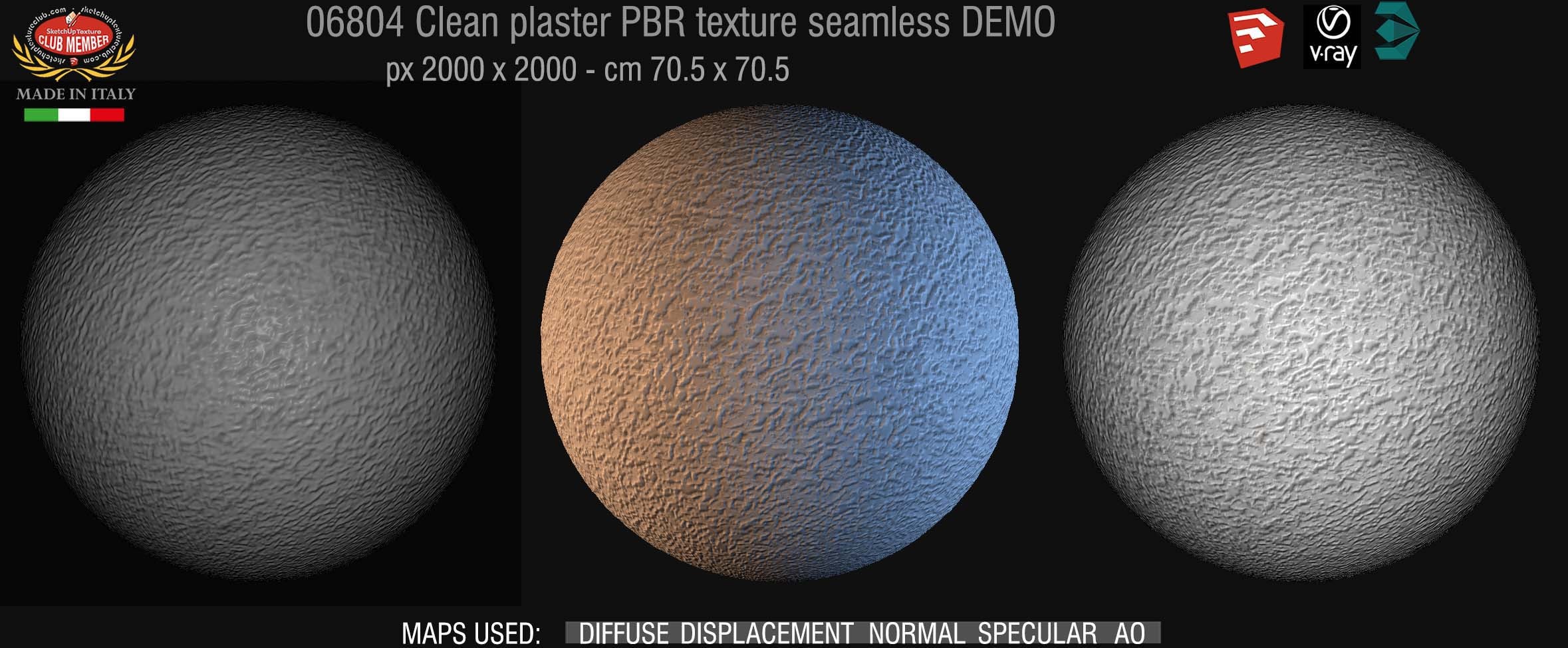 06804 Clean plaster PBR texture seamless DEMO