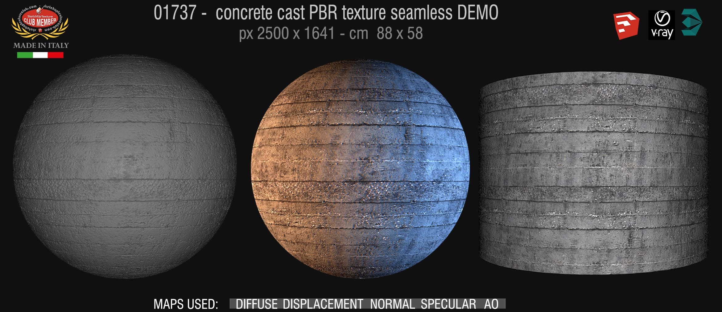 01737 concrete cast PBR texture seamless DEMO