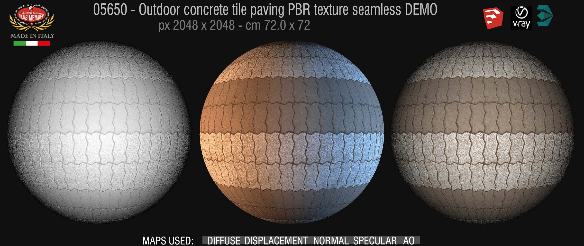 05650  Paving outdoor concrete regular block PBR texture seamless DEMO