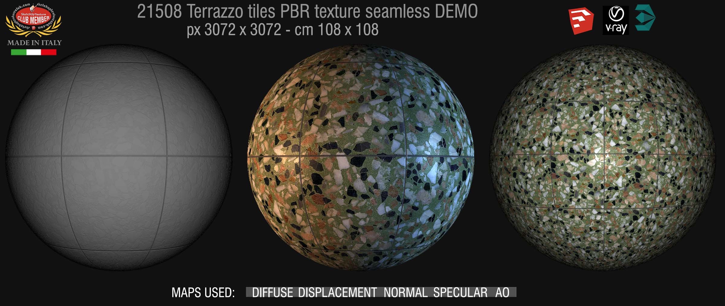 21508 terrazzo floor tile PBR texture seamless DEMO