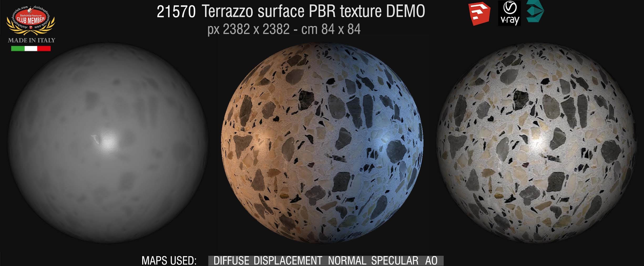 21570 Terrazzo surface PBR texture seamless DEMO