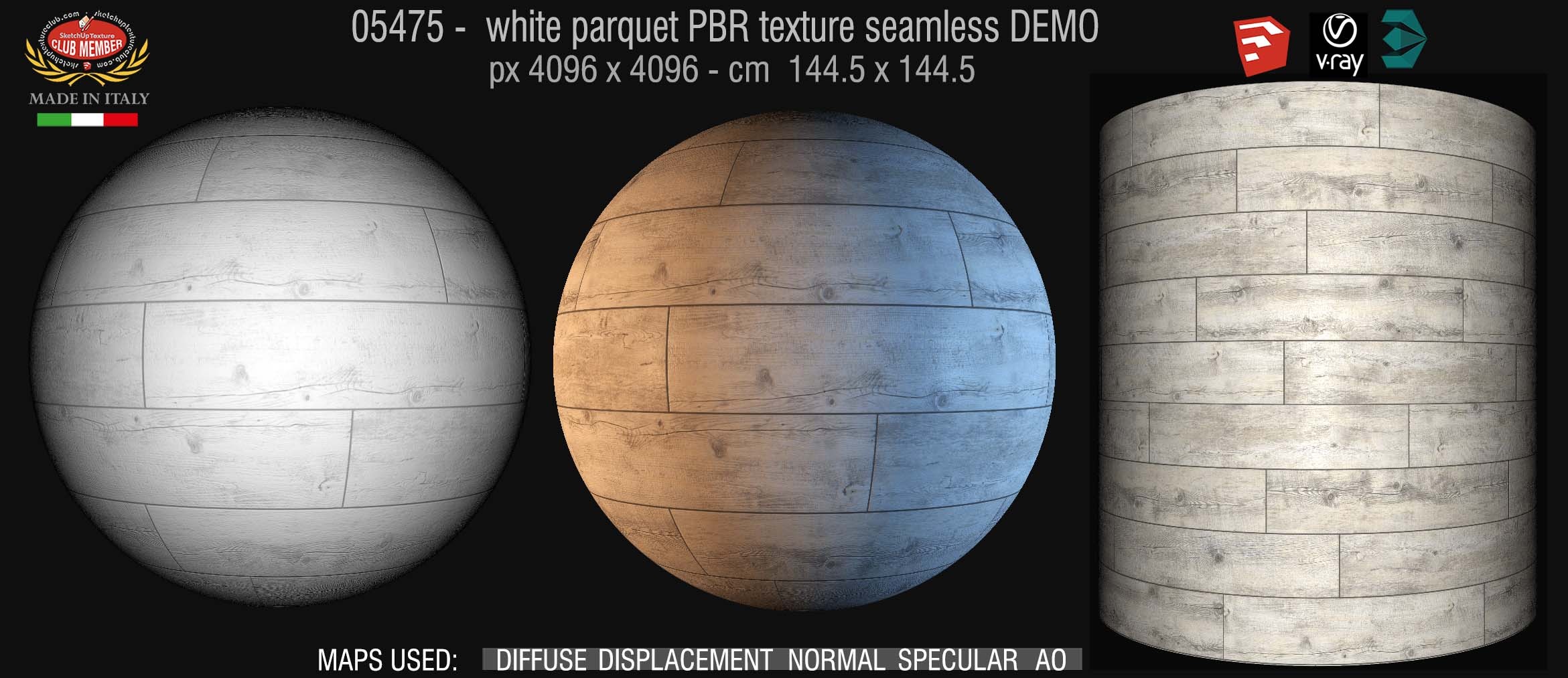 05475 white parquet PBR texture seamless DEMO