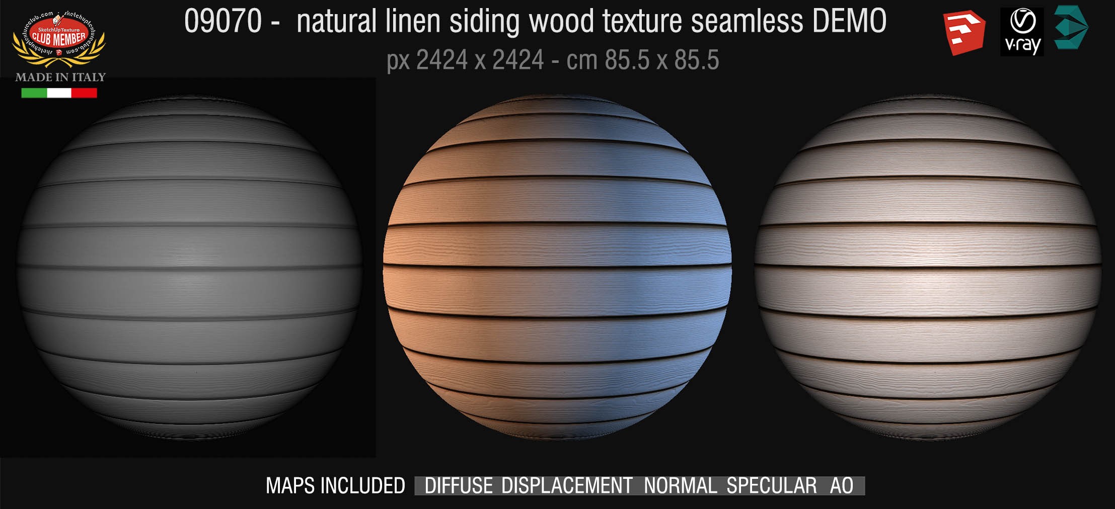 09070 HR Natural linen siding wood texture + maps DEMO
