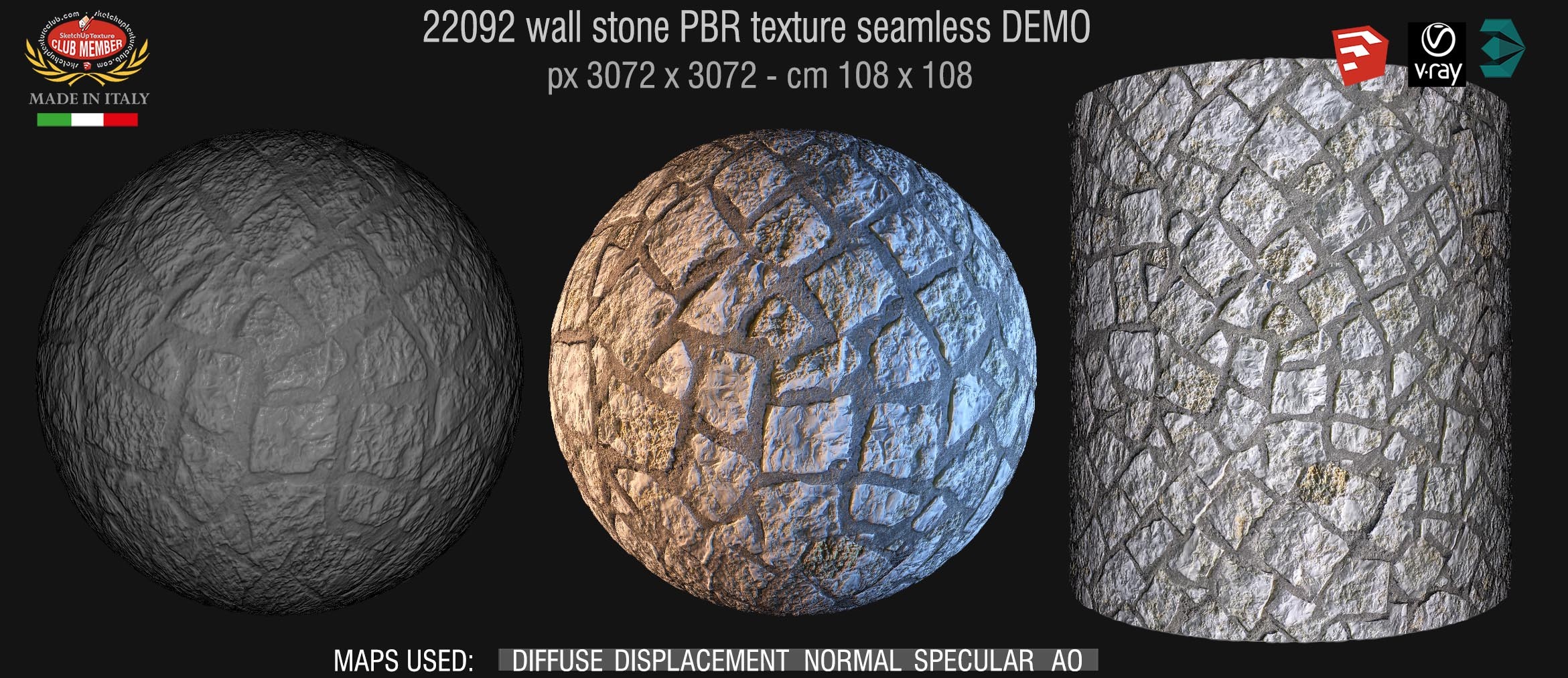 22092 wall stone PBR texture seamless DEMO