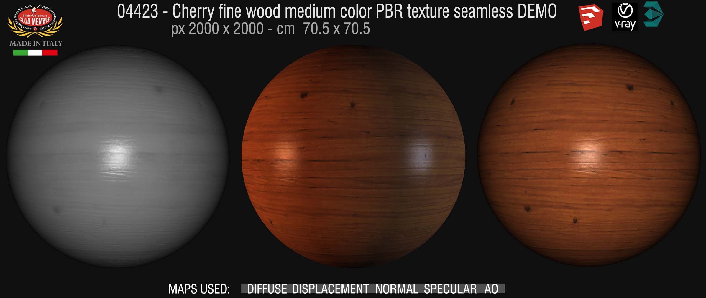 04423 cherry wood fine medium color PBR texture seamless DEMO