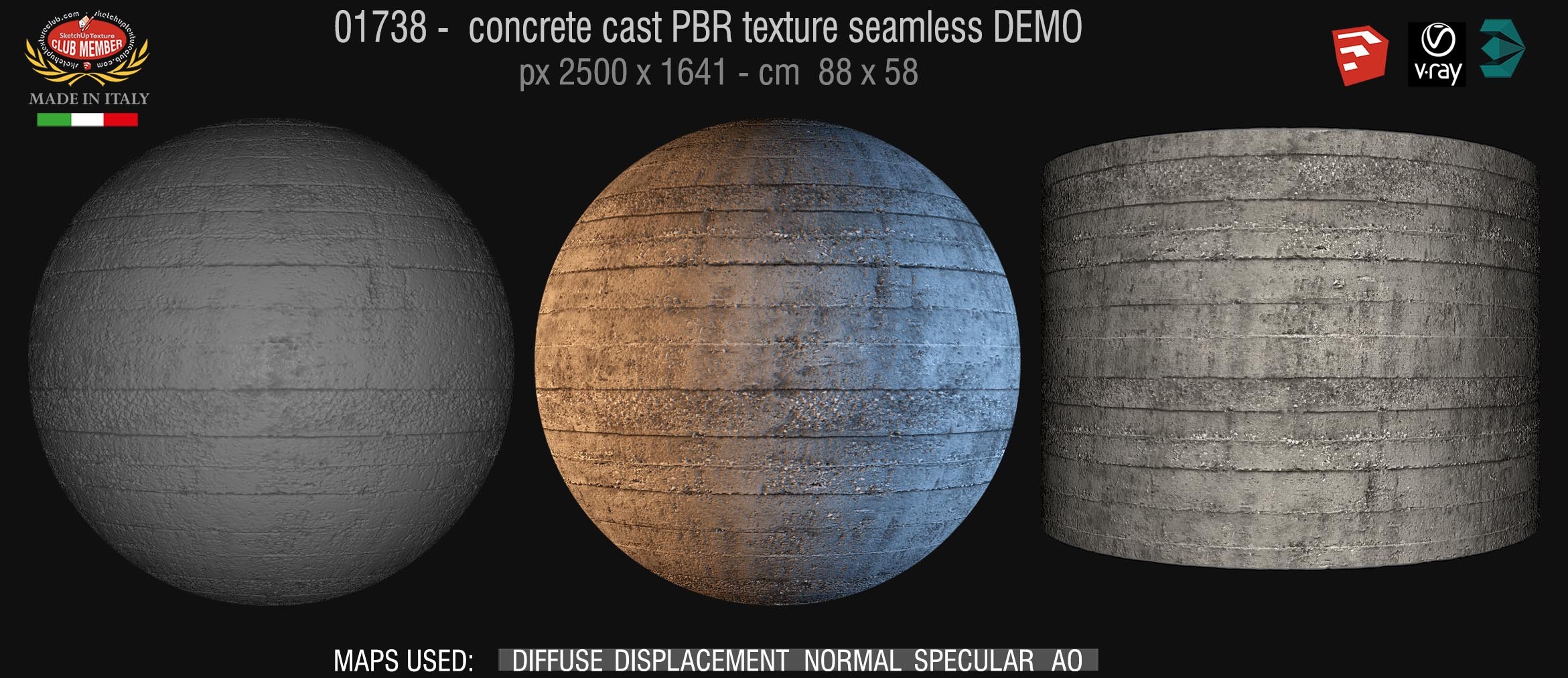 01738 concrete cast PBR texture seamless DEMO