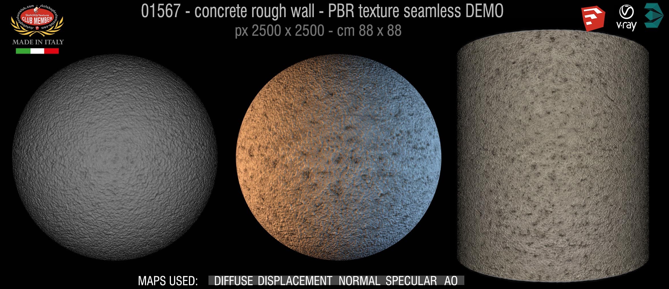01567 concrete rough wall PBR texture seamless DEMO
