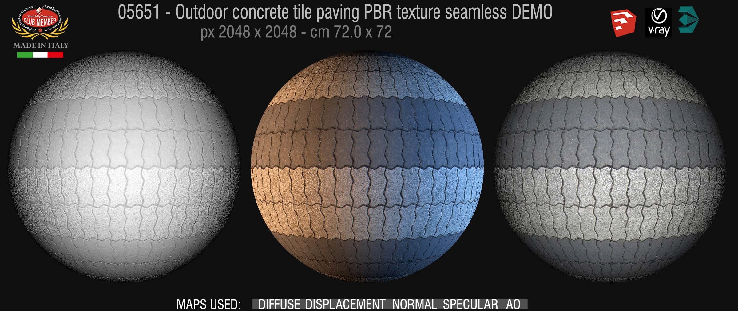 05651  Paving outdoor concrete regular block PBR texture seamless DEMO