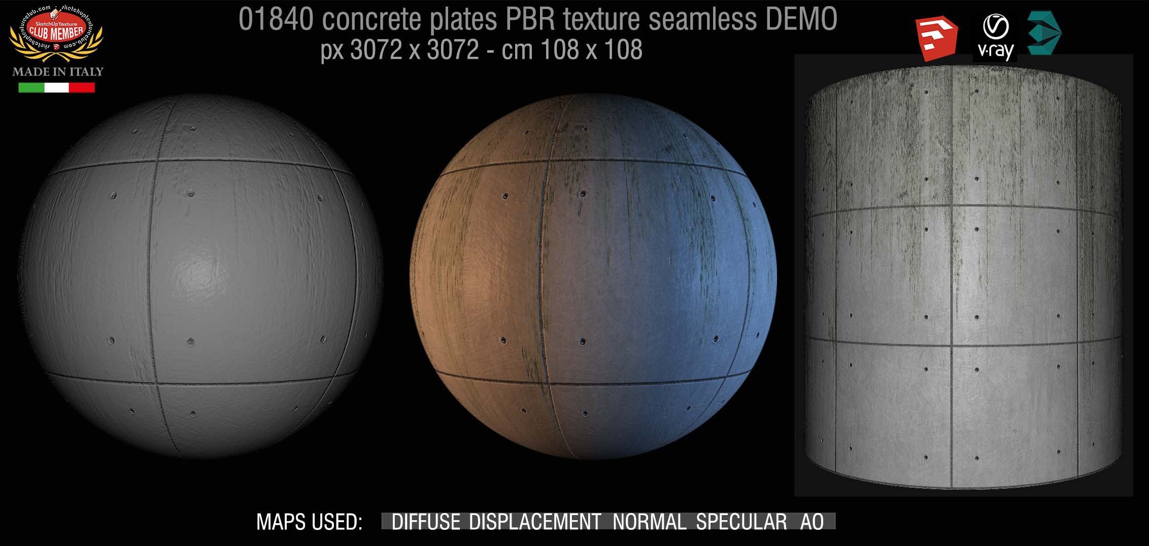 01840 Tadao Ando concrete plates PBR texture seamless DEMO