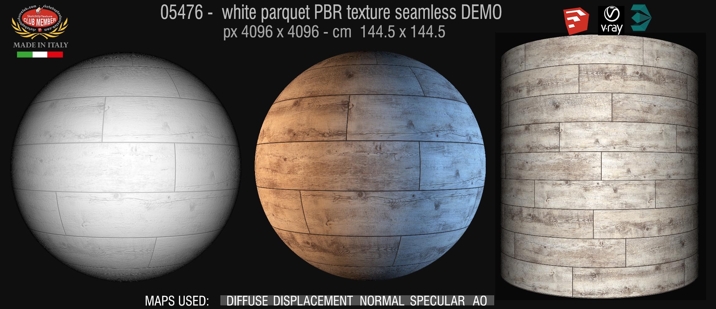 05476 white parquet PBR texture seamless DEMO