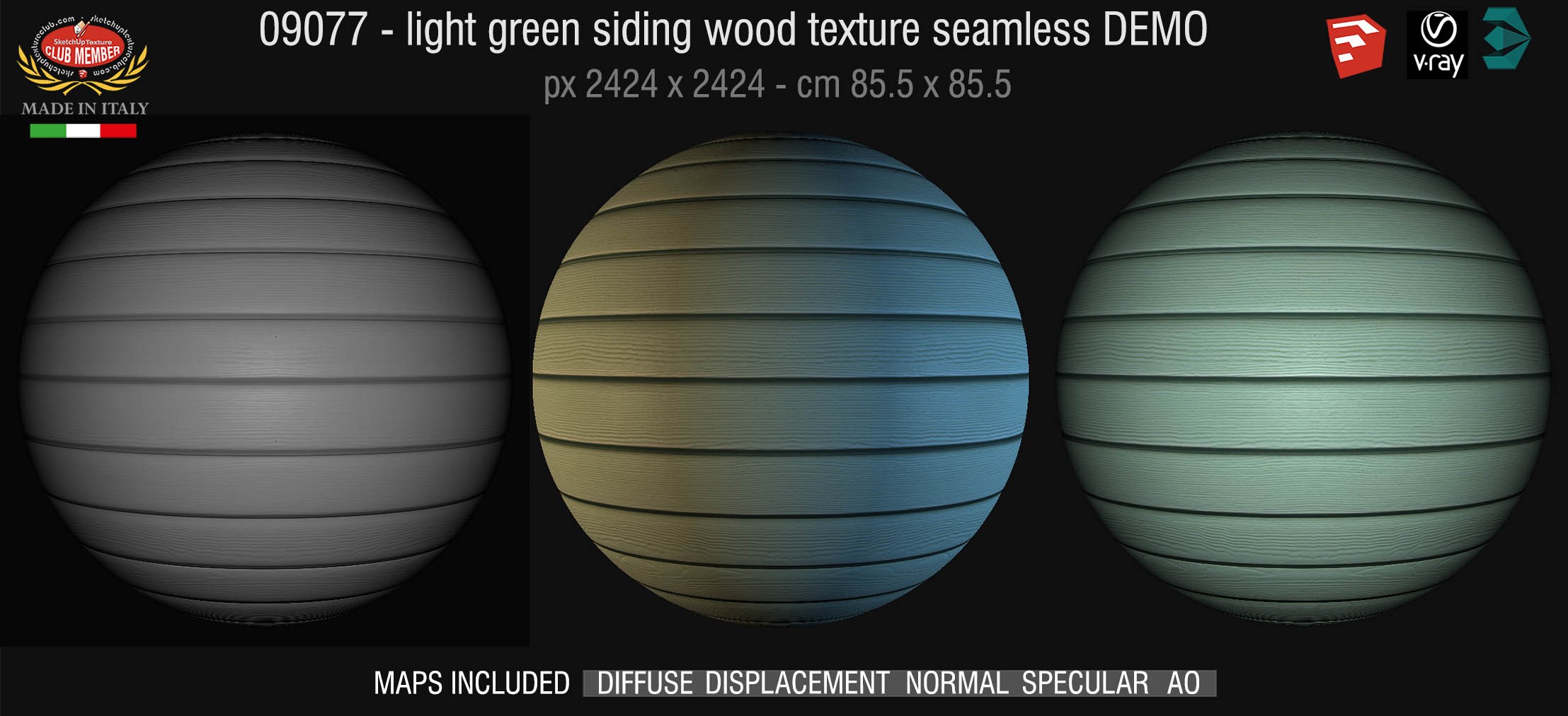 09077 HR Light green siding wood texture + maps DEMO