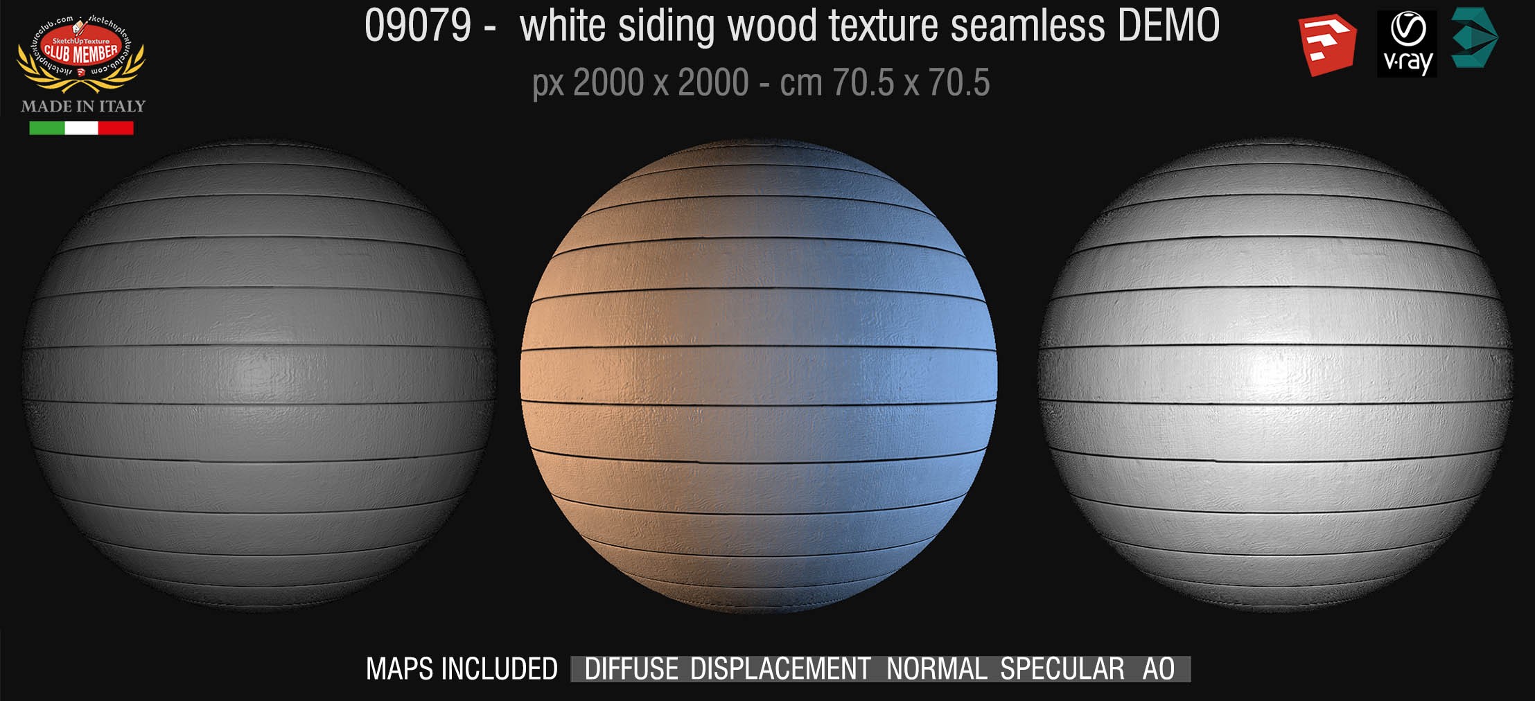 09079 HR White siding wood texture + maps DEMO