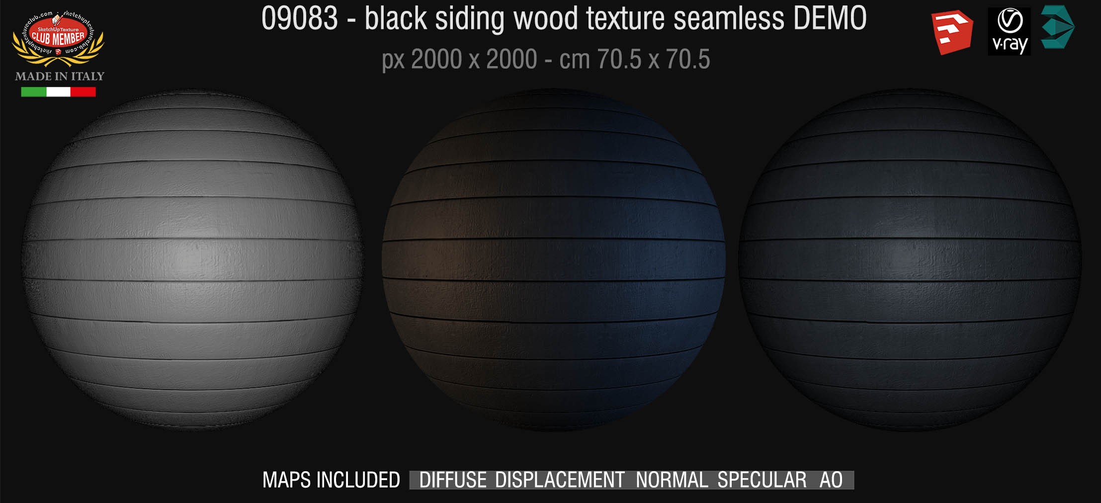 09083 HR Black siding wood texture + maps DEMO