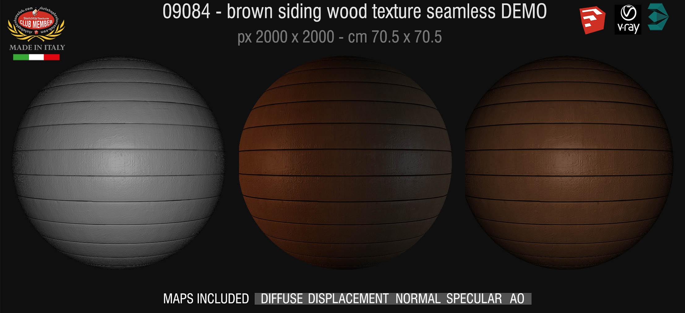 09084 HR Brown siding wood texture + maps DEMO