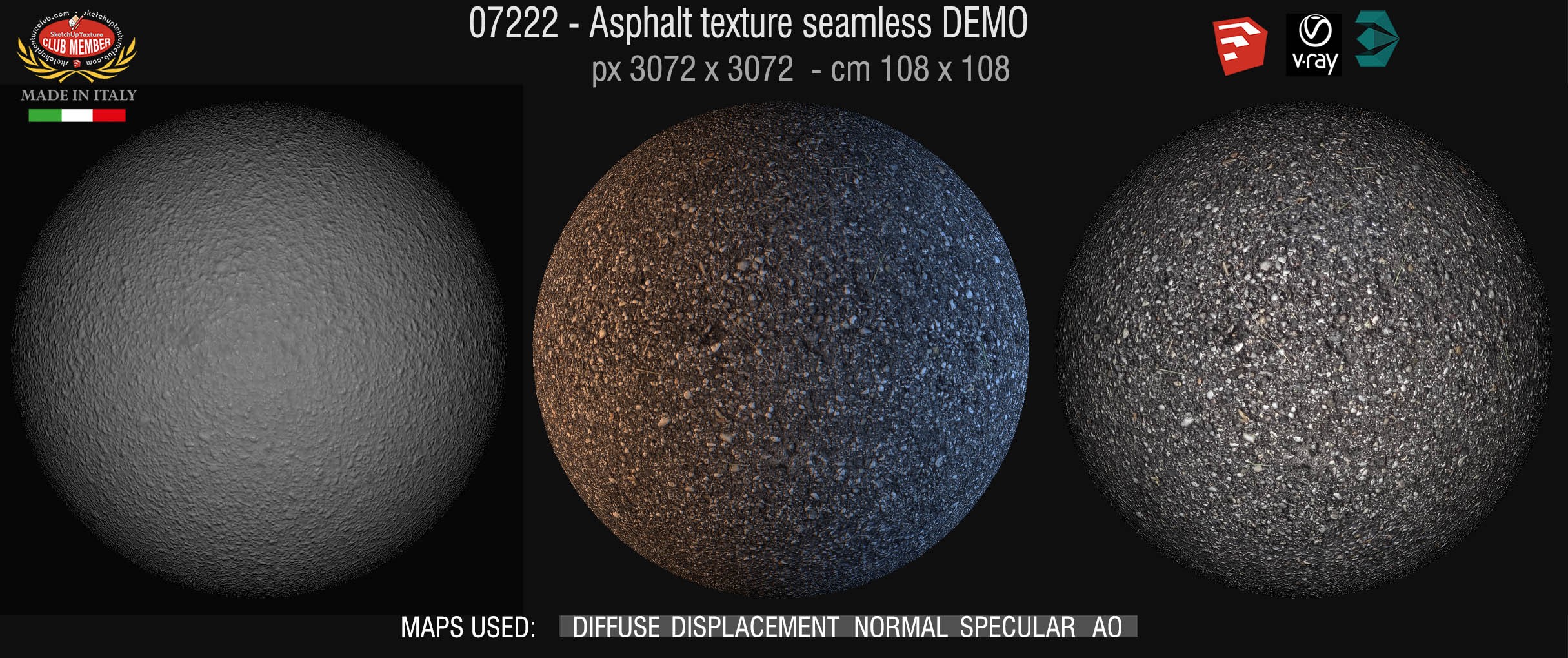 07222  Asphalt texture seamless + maps DEMO