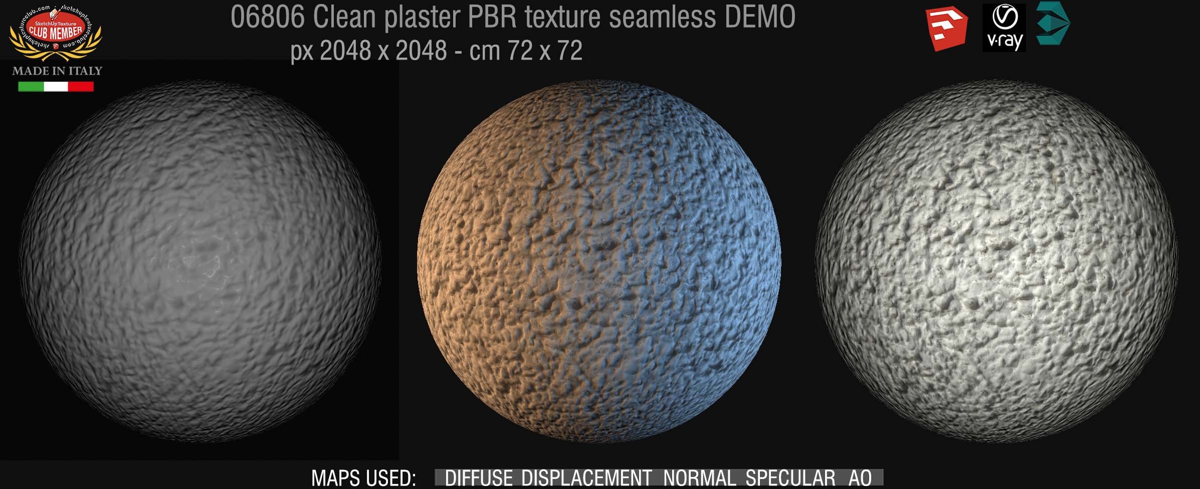 06806 clean plaster PBR texture seamless DEMO