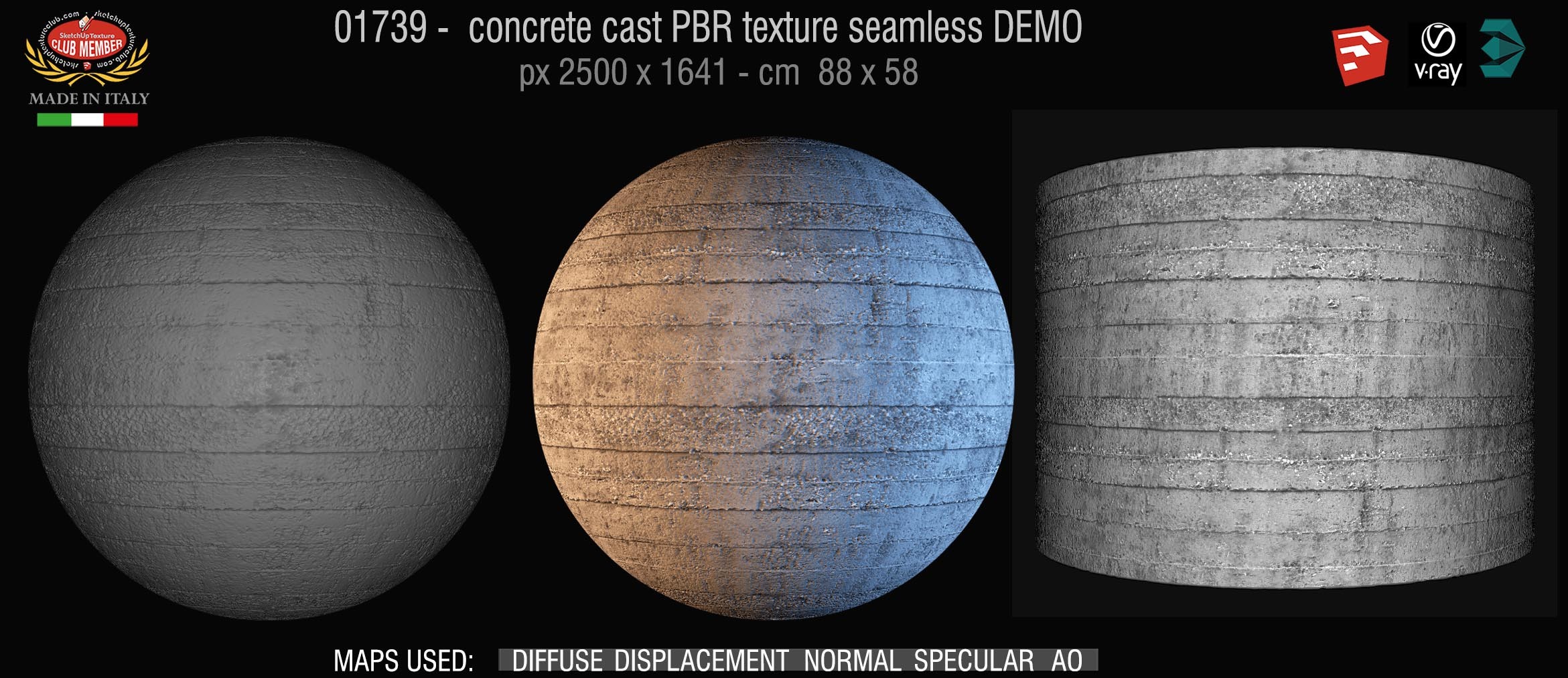 01739 concrete cast PBR texture seamless DEMO