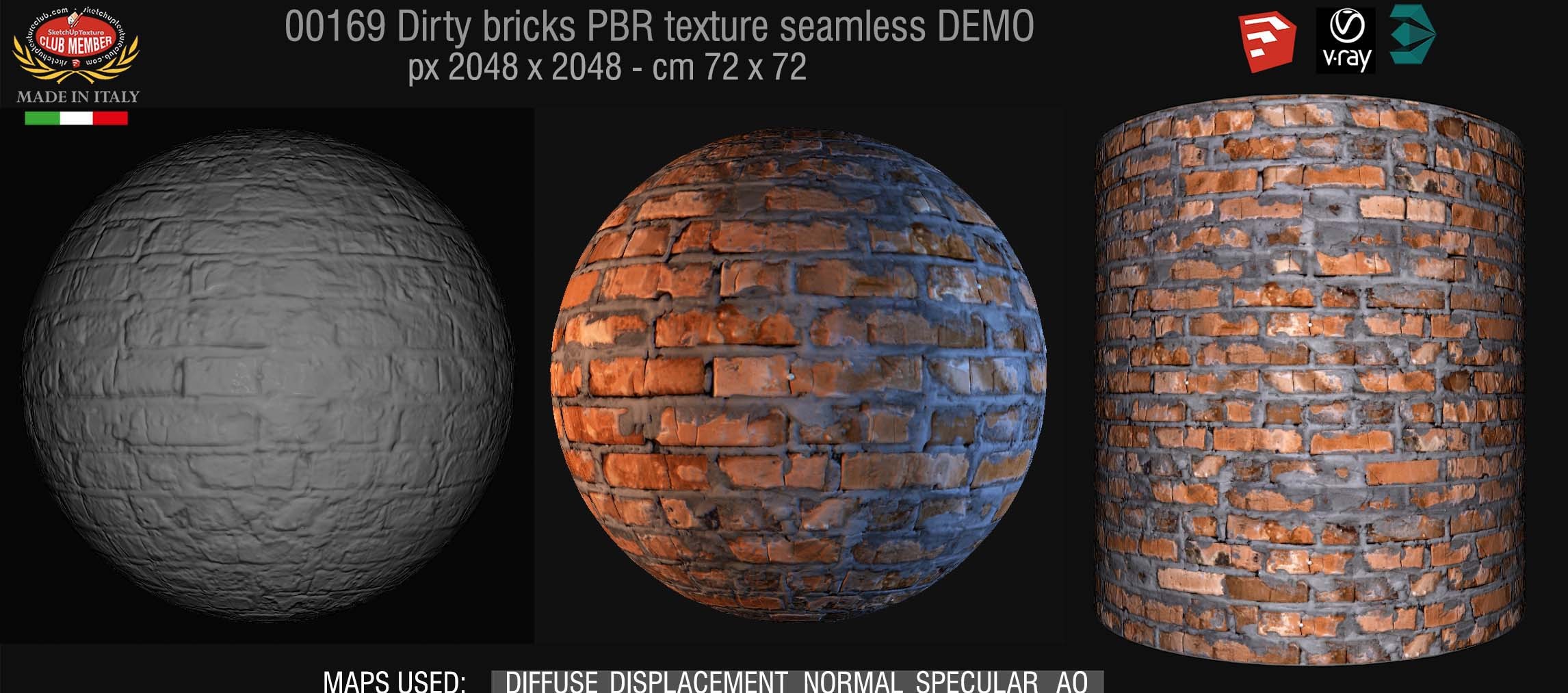 00169 Dirty bricks texture seamless