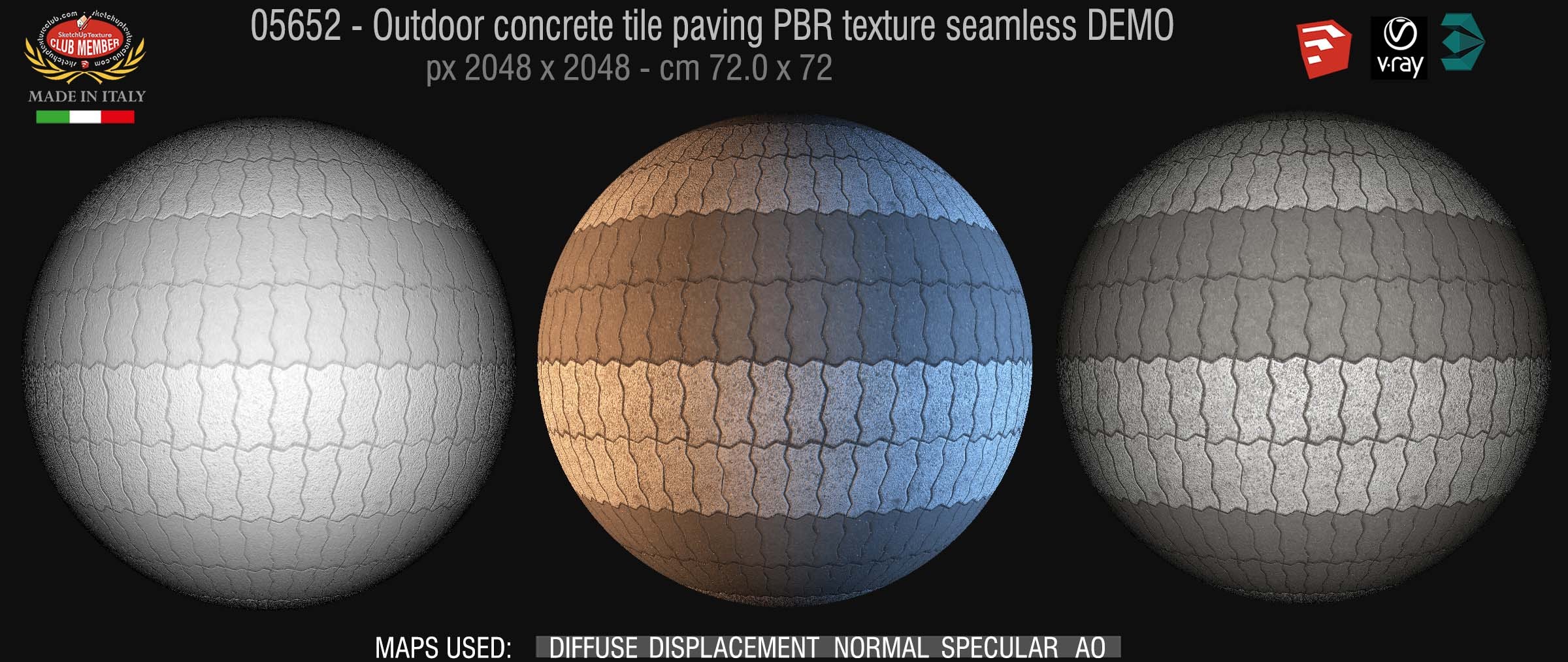 05652  Paving outdoor concrete regular block PBR texture seamless DEMO