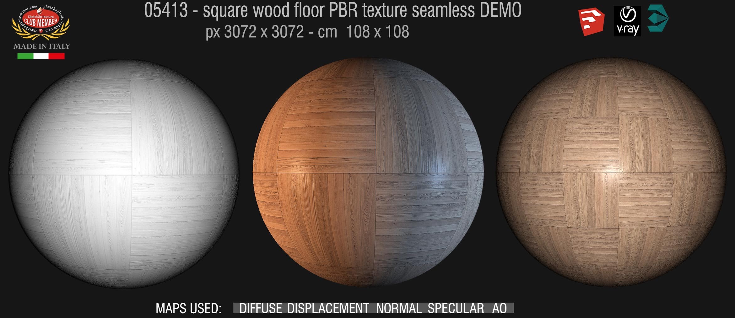 05413 square wood floor PBR texture seamless DEMO