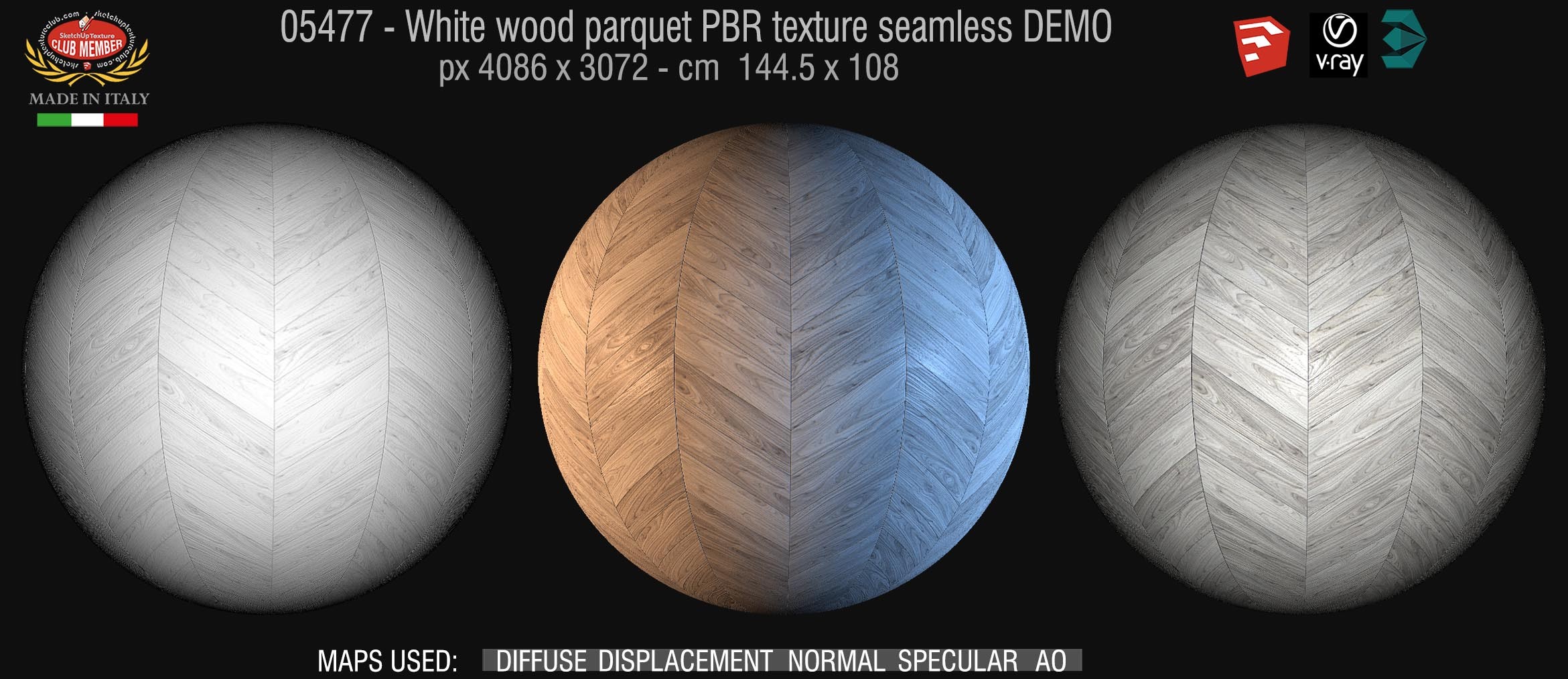 05477 white parquet PBR texture seamless DEMO