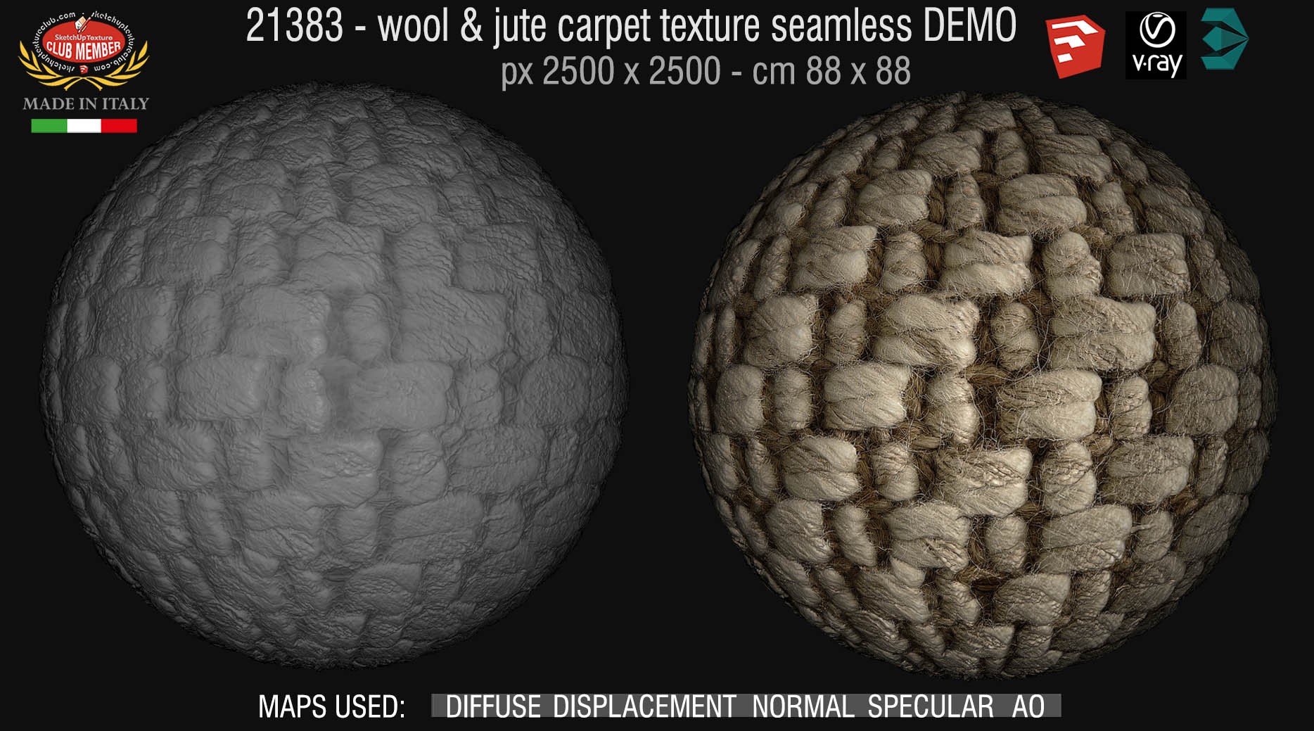 21383 wool & jute carpet texture + mpas DEMO