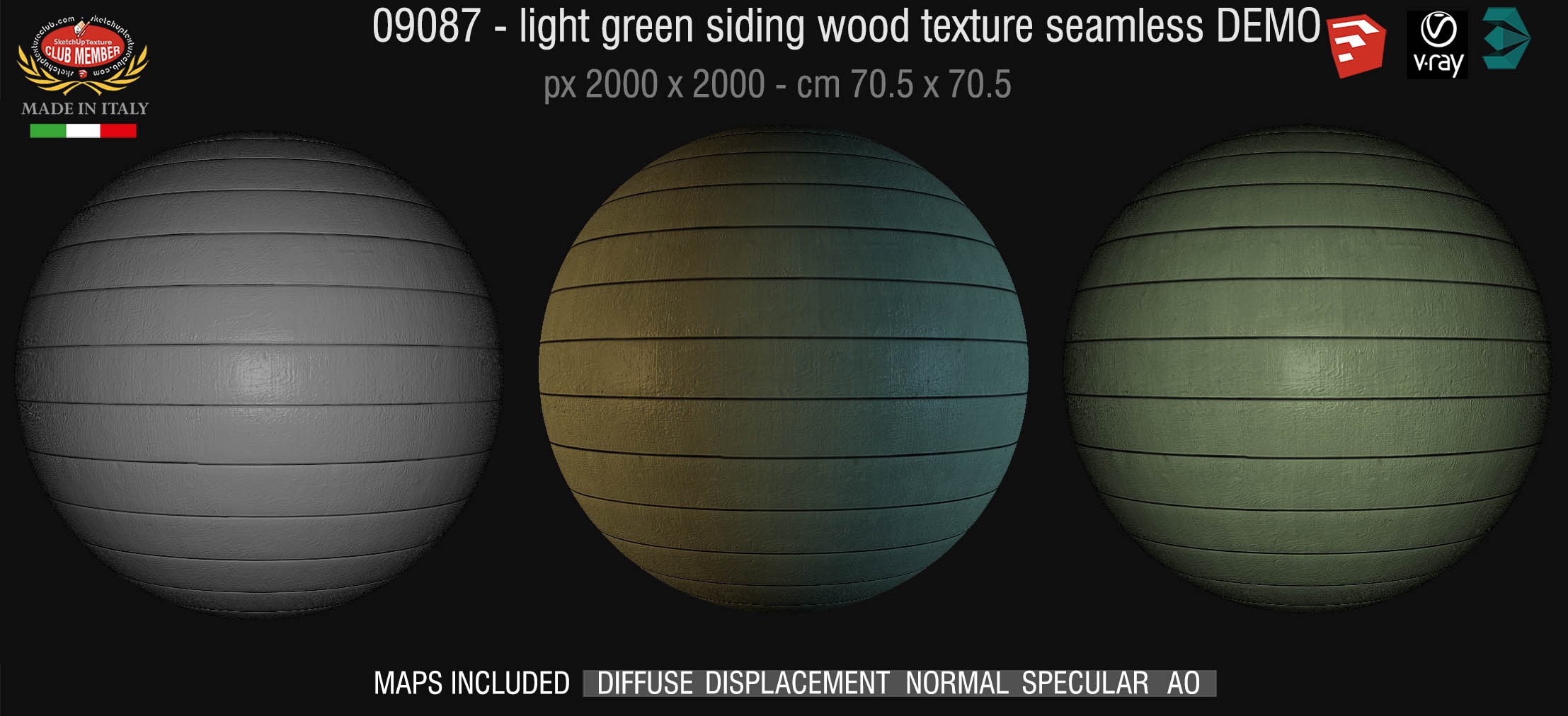09087 HR Light green siding wood texture + maps DEMO