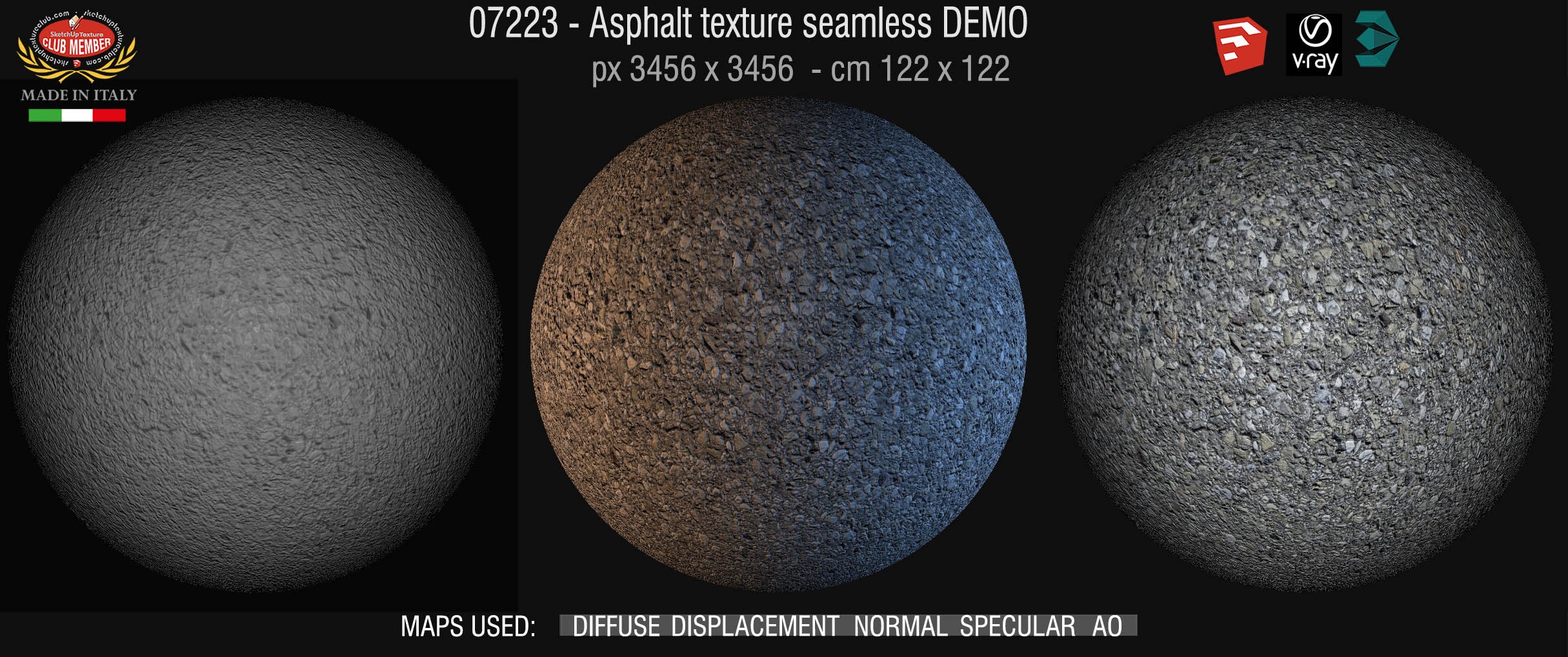 07223 Asphalt texture seamless + maps DEMO