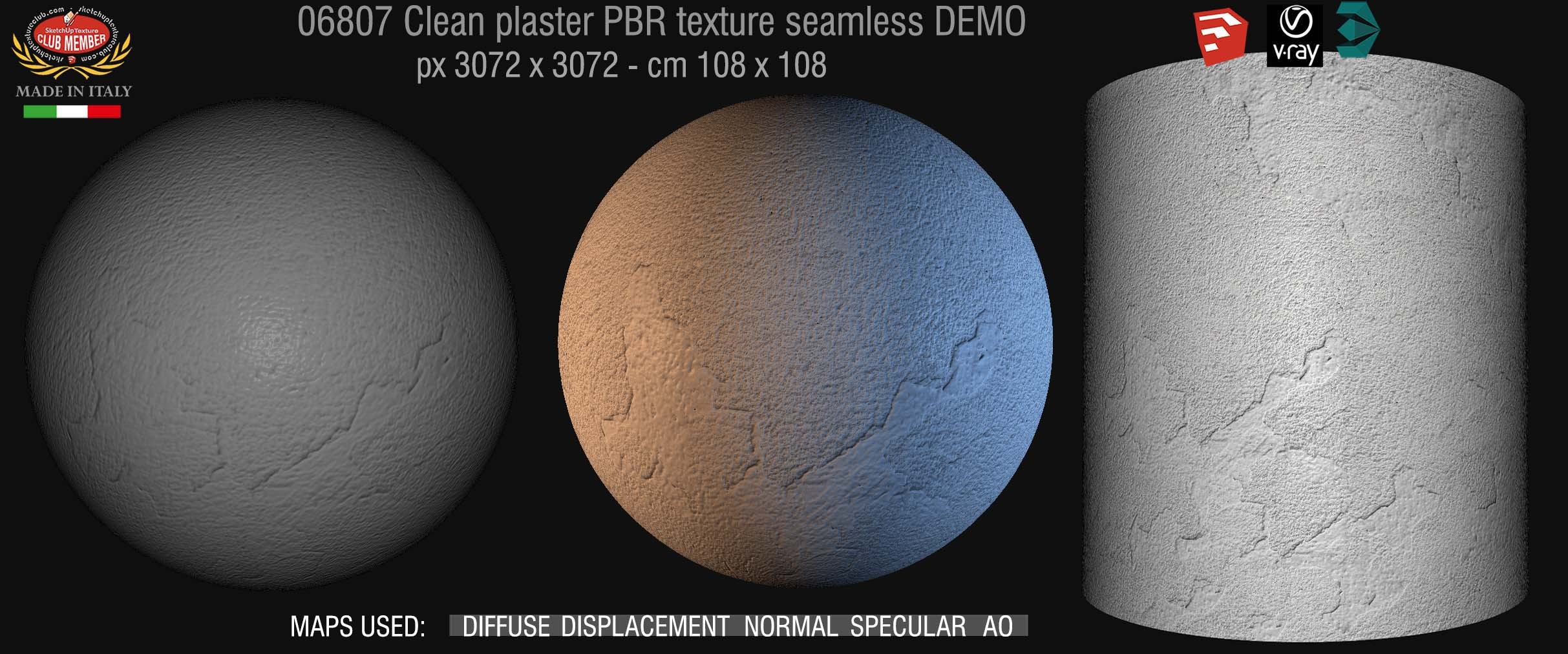 06807 Clean plaster PBR texture seamless DEMO