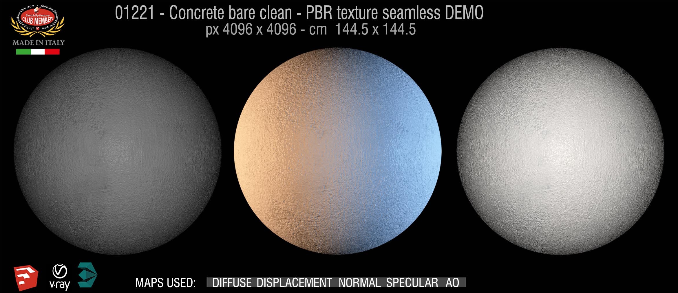 01221 Concrete bare clean-PBR texture seamless DEMO