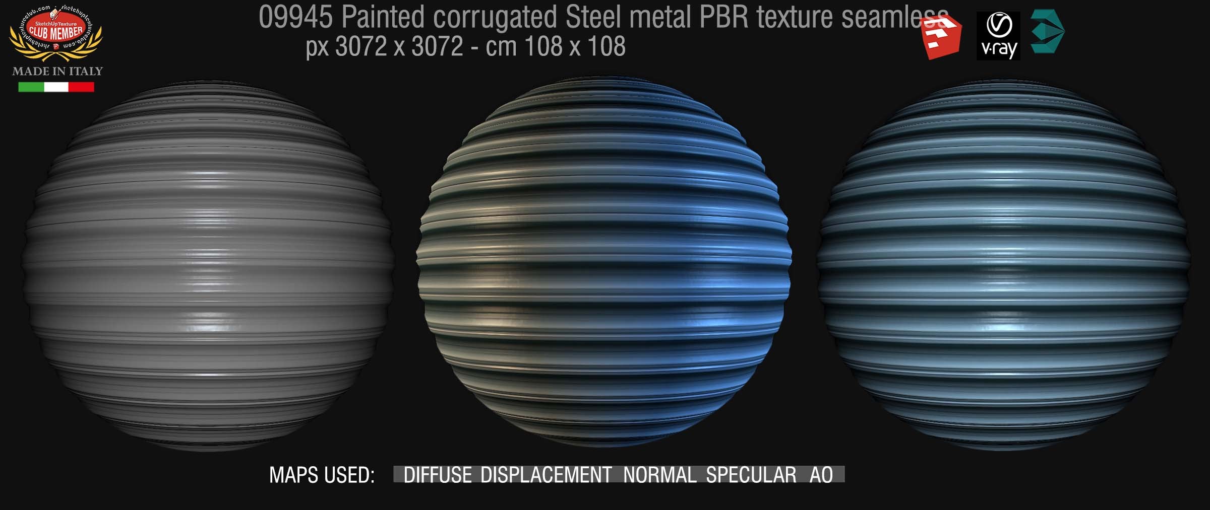 09945 28_painted corrugated metal PBR texture seamless DEMO