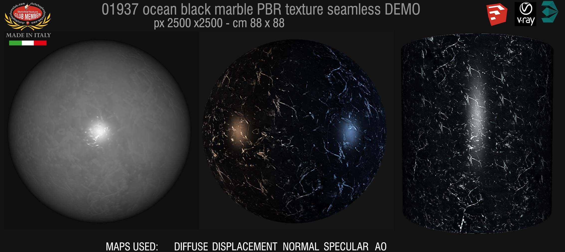 01937 slab marble ocean black PBR texture seamless DEMO