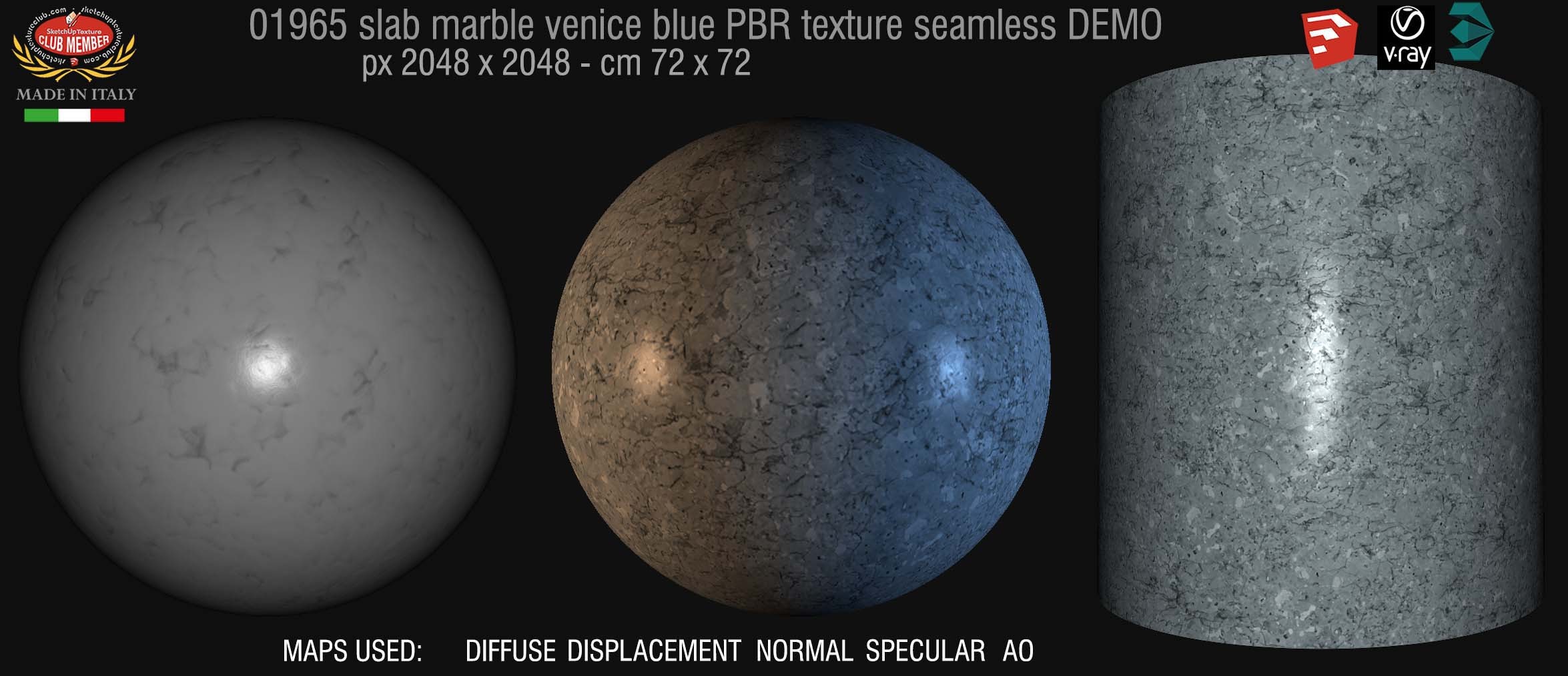 01965 slab marble venice blue PBE texture seamless DEMO
