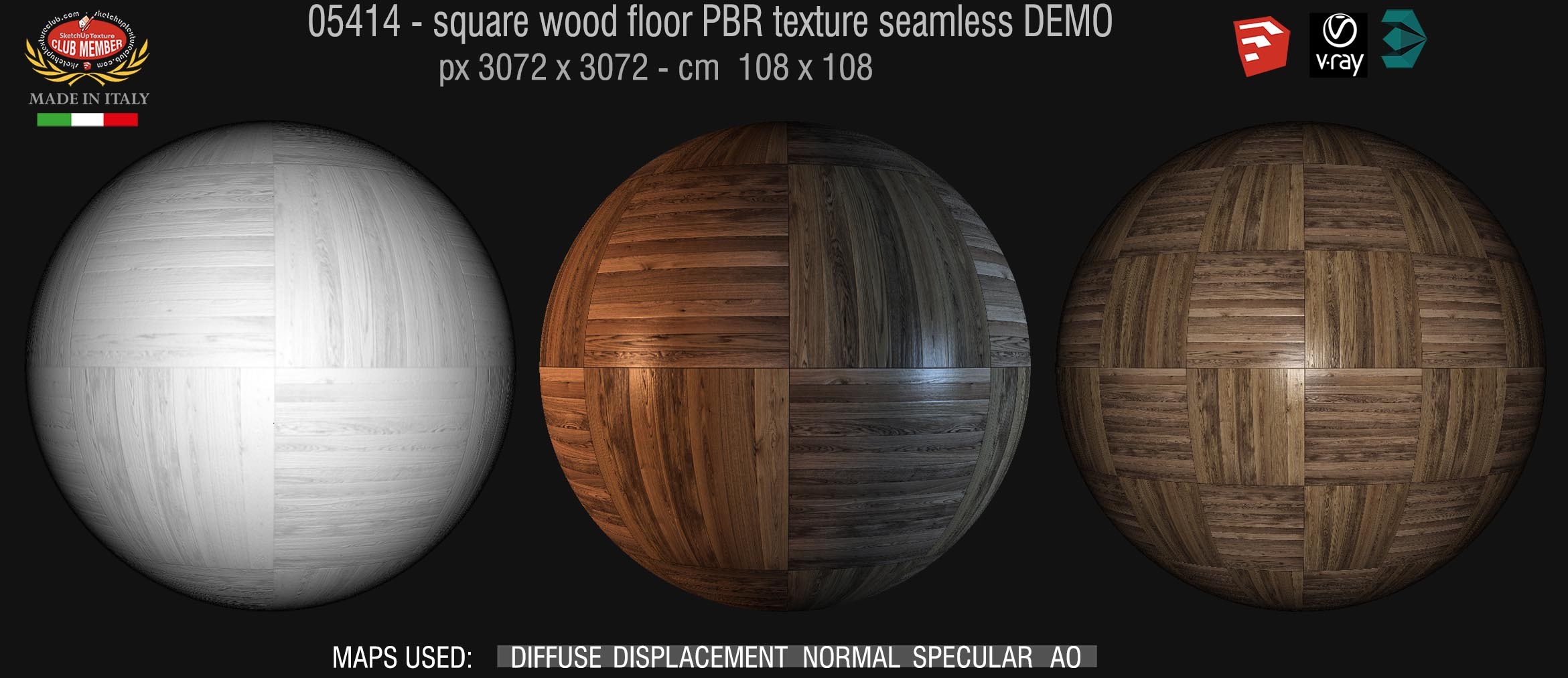 05414 square wood floor PBR texture seamless DEMO