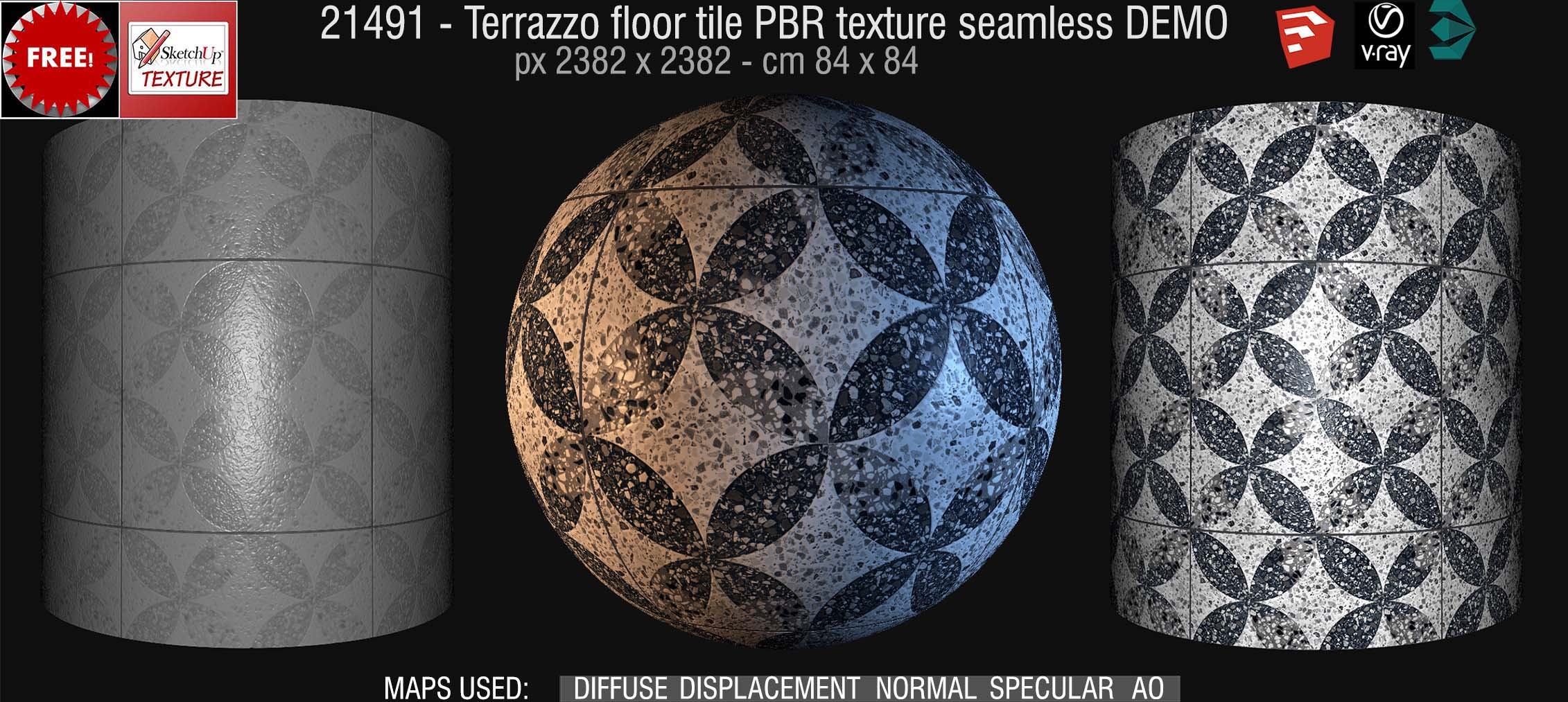 21491 terrazzo floor tile PBR texture seamless DEMO