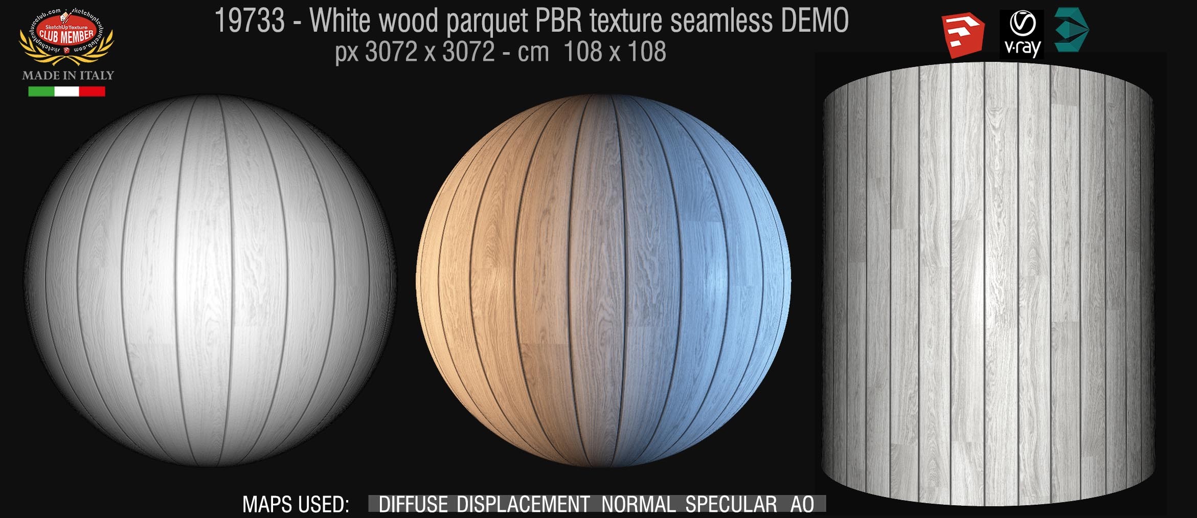 19733 white parquet PBR texture seamless DEMO