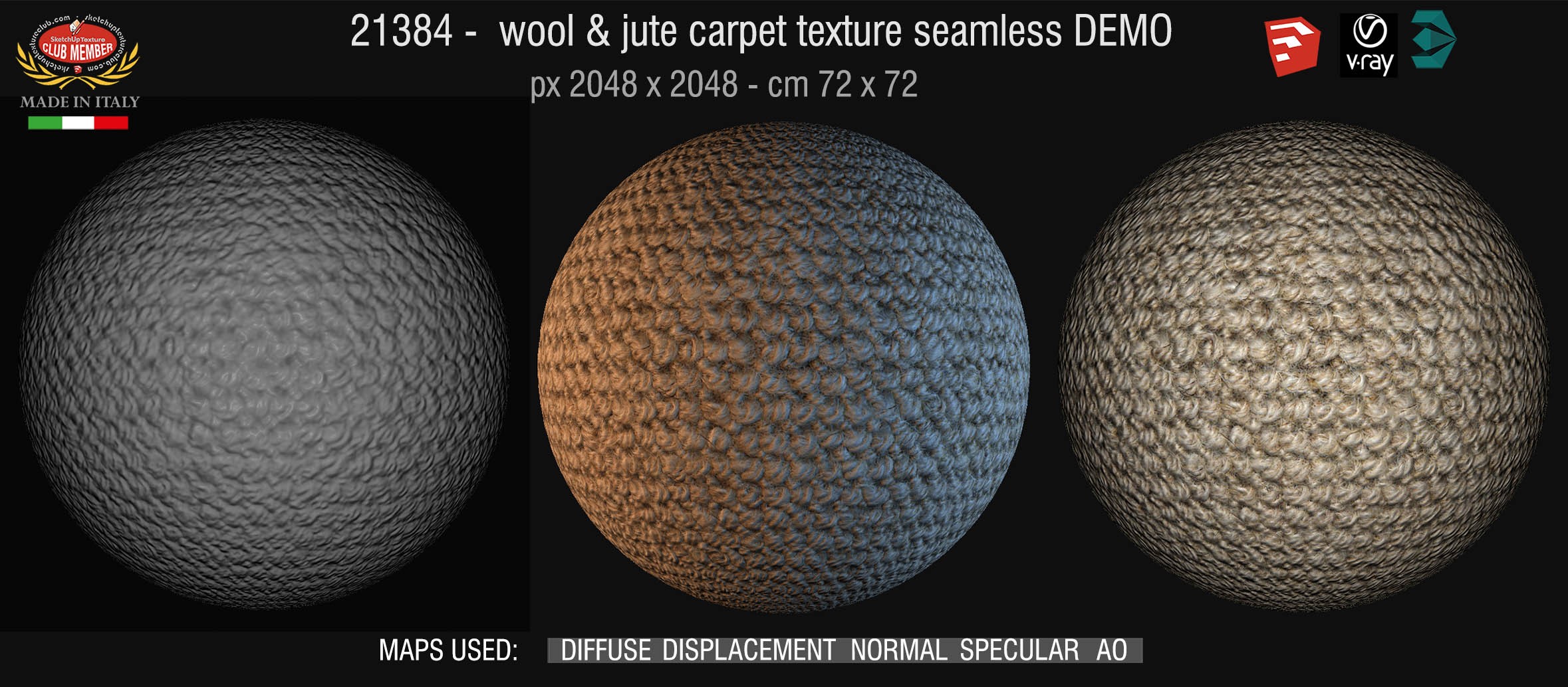 21384 wool & jute carpet texture-seamless + maps DEMO