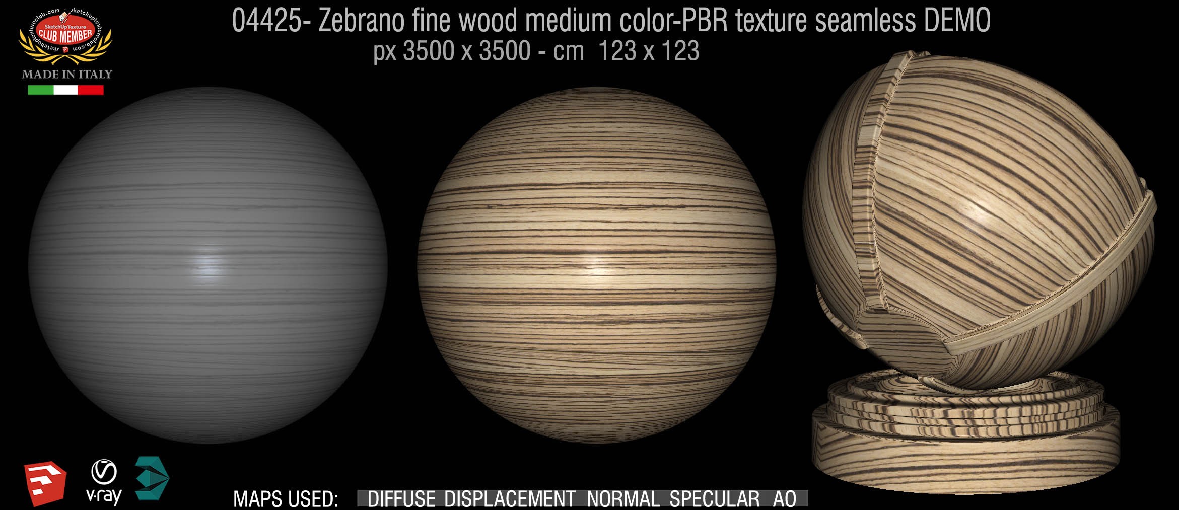 04425 Zebrano fine wood medium color-PBR texture seamless DEMO