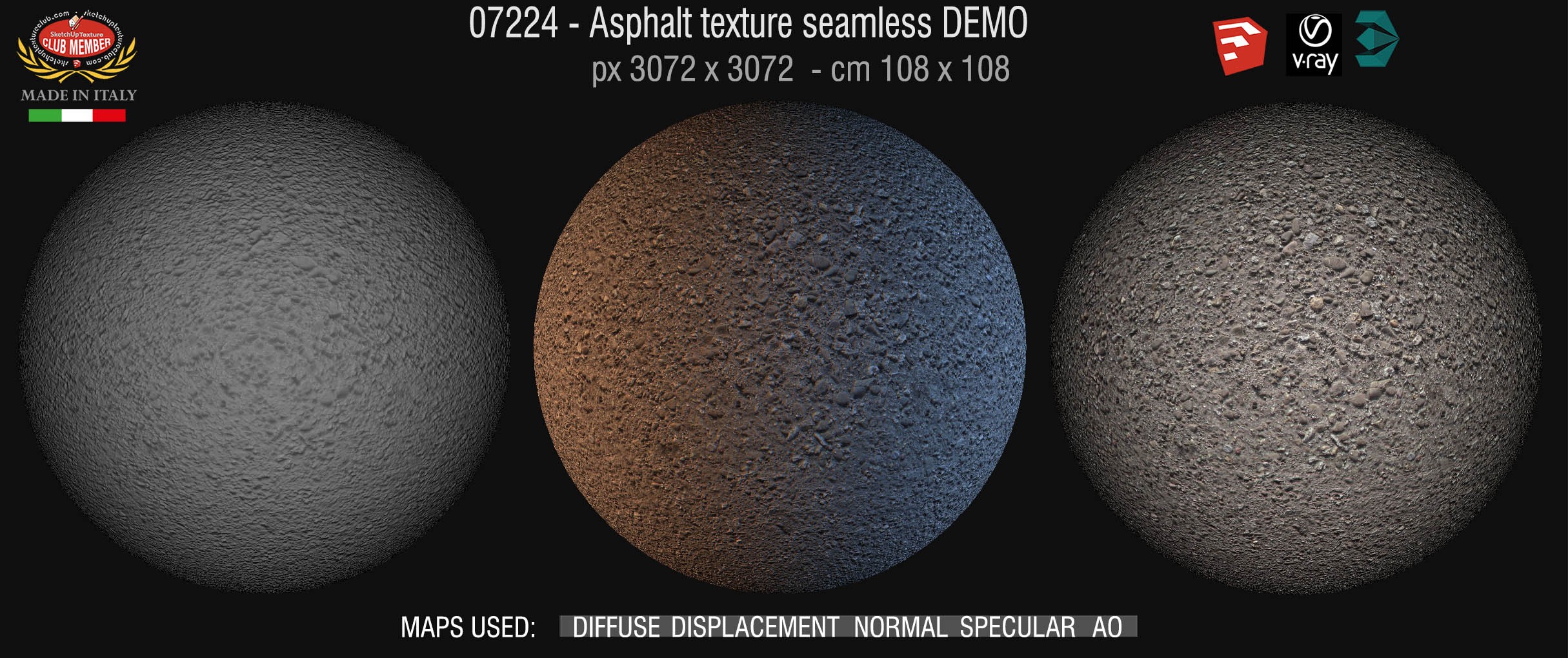 07224 Asphalt texture seamless + maps DEMO