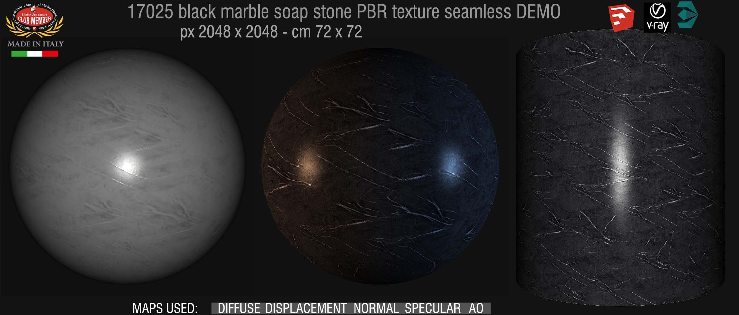 17025 black slab marble soap stone PBR texture seamless DEMO