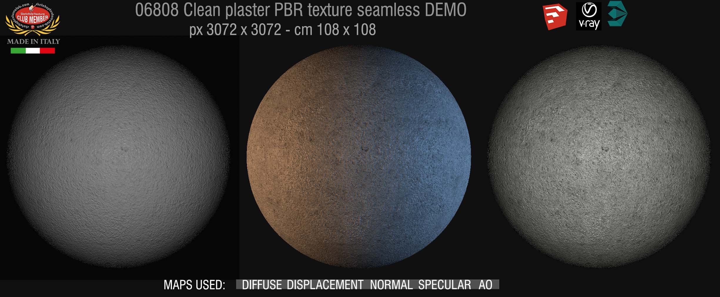 06808 clean plaster PBR texture seamless DEMO