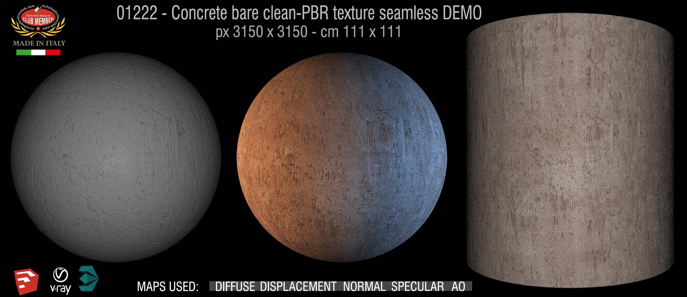 01222 Concrete bare clean-PBR texture seamless DEMO